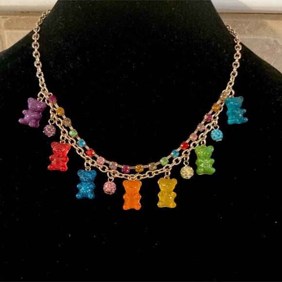 Betsey Johnson Jewelry - 🆕 Betsey Johnson Rainbow Gummy Bear Crystal Charm Necklace- $68-NWT